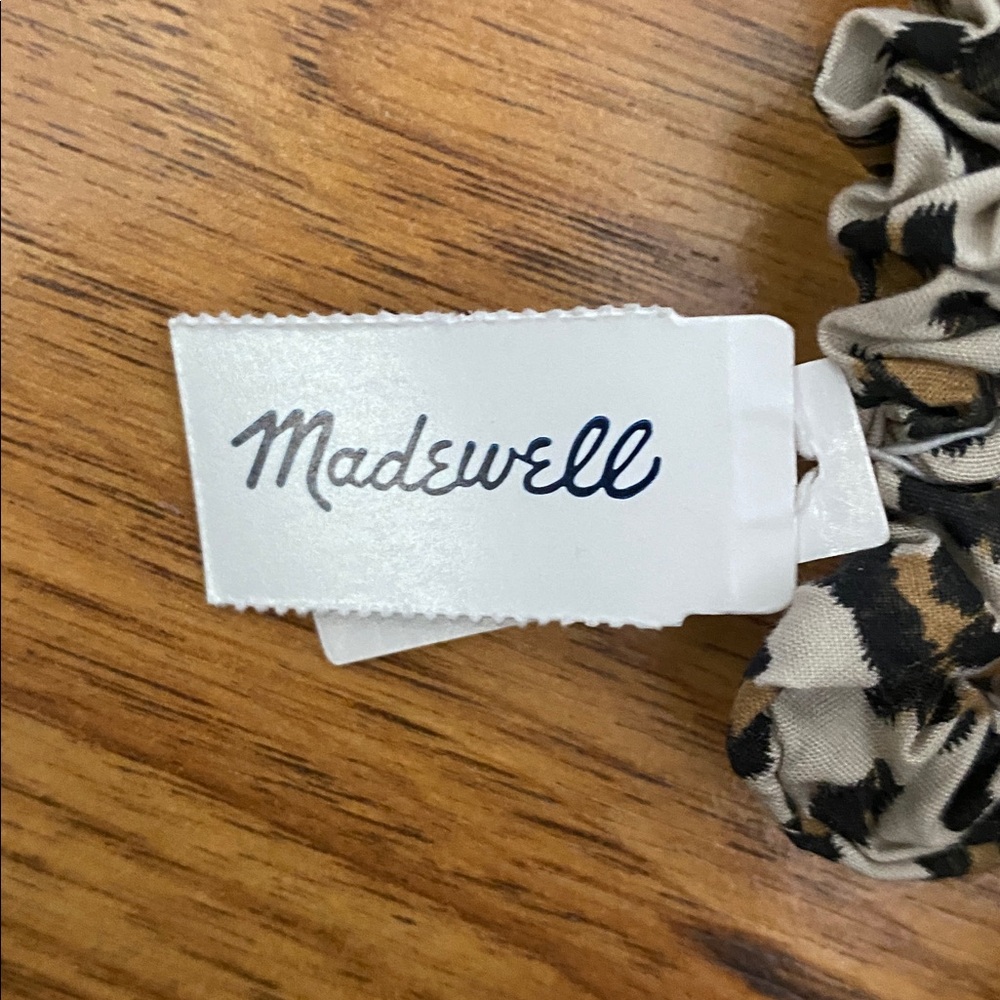 BNWT Madewell Leopard Print Hair Scrunchie with Bow - Picture 5 of 5